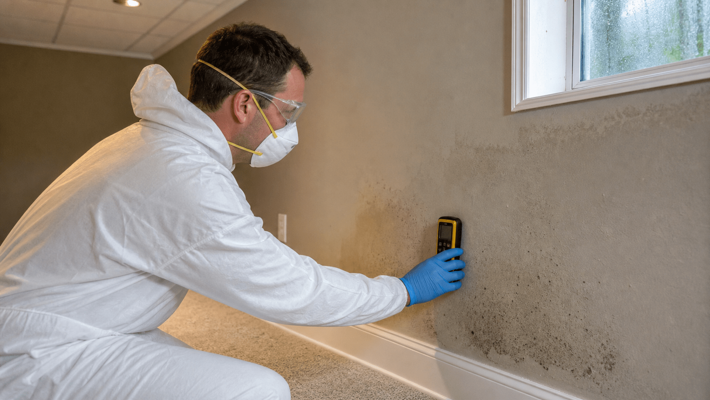 Black mold moisture inspection in a Kentucky basement | Mold Hunters